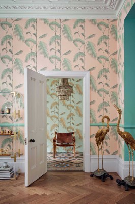 Tapeta Cole and Son Palm Leaves Mint/Pink 4