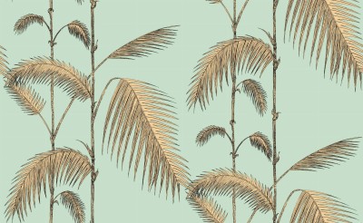 Tapeta Cole and Son Palm Leaves Yellow/Mint 2