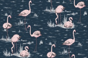 Tapeta Cole and Son Flamingos Pink/Ink