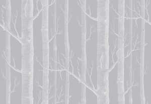 Tapeta Cole and Son Woods White/Soft Grey
