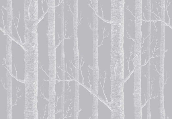 Tapeta Cole and Son Woods White/Soft Grey