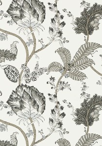 Tapeta Thibaut Anna French KALAMKARI VINE Black and White