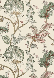 Tapeta Thibaut Anna French KALAMKARI VINE Red and Gold