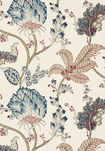 Tapeta Thibaut Anna French KALAMKARI VINE Blue and Red