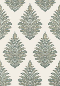 Tapeta Thibaut Anna French PALAMPORE LEAF Robin's Egg and Beige