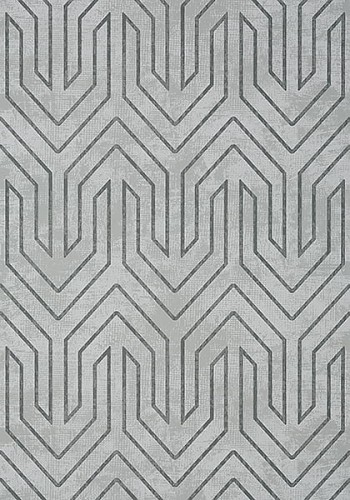 Tapeta Thibaut Anna French COLBURN CHEVRON w odcieniach szarości z geometrycznym wzorem chevron. Materiał teksturowany, w jednolitym tle. Widok frontalny, ukazujący całą powierzchnię tapety bez dodatkowych elementów.