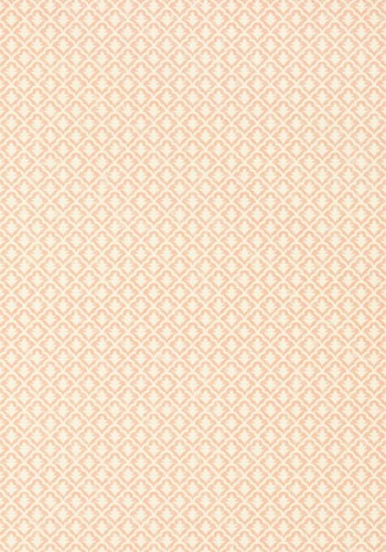 Tapeta Thibaut Anna French FAIRFIELD w odcieniu różowym, z delikatnym, powtarzającym się wzorem w formie rombów, na jasnym tle. Materiał teksturowany, idealny do aranżacji wnętrz.
