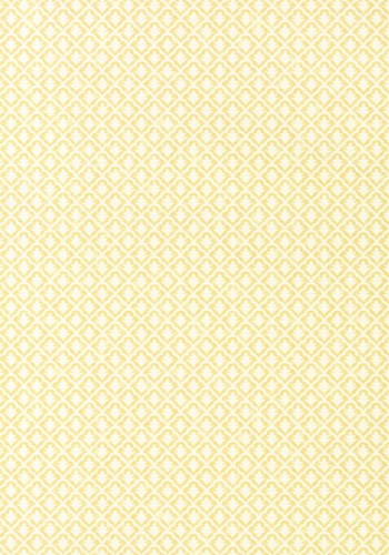 Tapeta Thibaut Anna French FAIRFIELD w kolorze jasnego żółtego z delikatnym, powtarzającym się wzorem diamentów. Materiał teksturowany, idealny do aranżacji wnętrz. Ujęcie frontalne, na jednolitym tle.