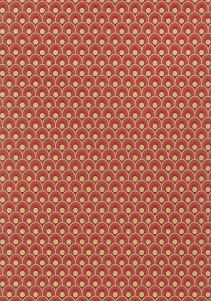 Tapeta Thibaut Anna French SPENCER Metallic Gold on Red