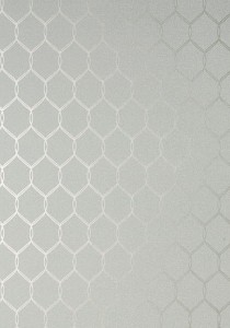 Tapeta Thibaut Anna French LELAND TRELLIS Grey on Metallic Silver