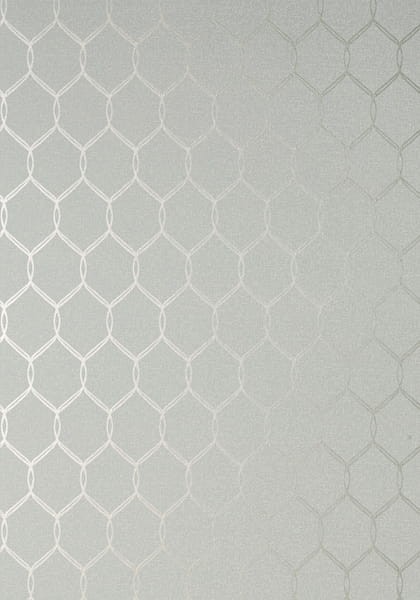 Tapeta Thibaut Anna French LELAND TRELLIS Grey on Metallic Silver