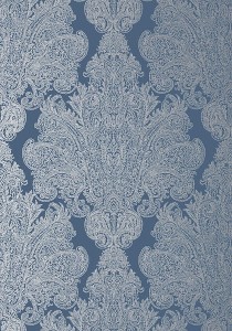 Tapeta Thibaut Anna French AUBURN Metallic Silver on Navy