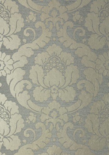Tapeta Thibaut Anna French MARLOW w odcieniu metalicznego srebra i węgla, z eleganckim, florystycznym wzorem. Wzór przedstawia bogate detale roślinne na gładkim tle, tworząc stylowy efekt.