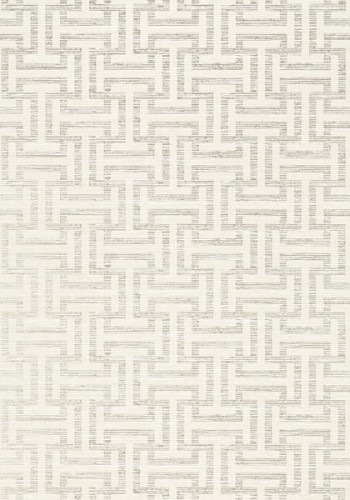 Tapeta Thibaut Anna French RYMANN Pearl w odcieniach perłowych, z delikatnym wzorem w kształcie plecionki. Tło jest jasne, a wzór tworzy subtelne, harmonijne kompozycje. Idealna do eleganckich wnętrz.