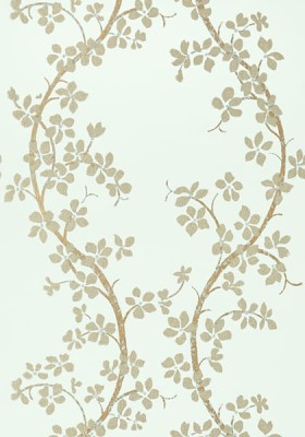 Tapeta Thibaut Anna French ST. ALBANS GROVE Metallic Pewter on Aqua 2