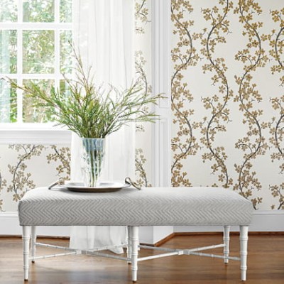 Tapeta Thibaut Anna French ST. ALBANS GROVE White and Silver 3