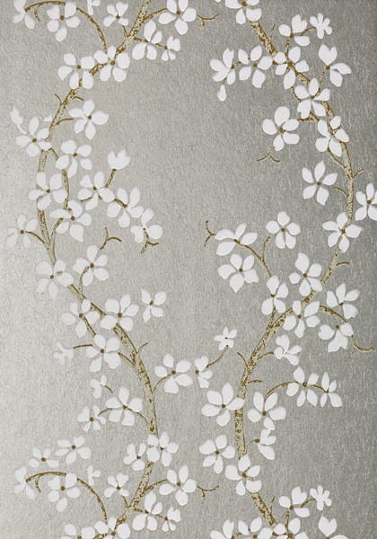 Tapeta Thibaut Anna French ST. ALBANS GROVE White and Silver