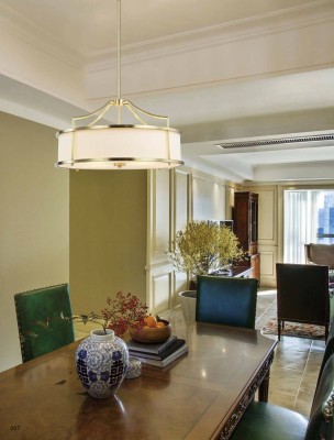 Lampa Sufitowa, Wisząca Stanza, Stare Złoto, Satyna, 55x55x25cm 4