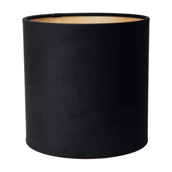Abażur Velvet Cylinder Czarny/ Matowe Złoto 20x20cm