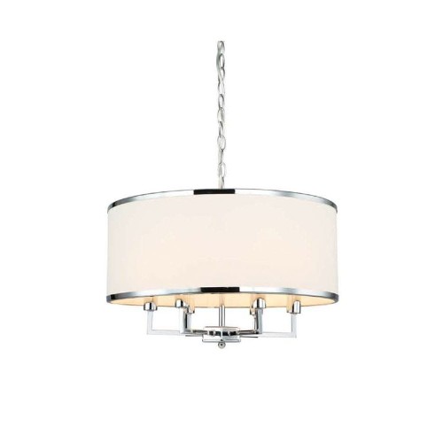 Wisząca lampa sufitowa Casa w chromowanej oprawie, o okrągłym kształcie, z matowym białym abażurem. Wymiary: 50,3x30 cm. Zawieszona na łańcuszku, prezentuje nowoczesny design. Idealna do aranżacji wnętrz.
