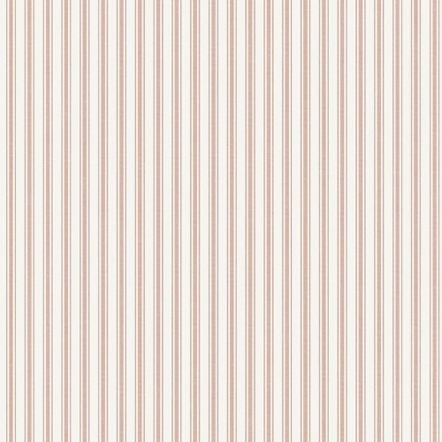 Tapeta Marstrand II Aspo Stripe w kolorze czerwono-białym, z poziomymi paskami o równych szerokościach. Produkt rozwinięty na gładkim tle, ukazujący teksturę materiału. Wzór stworzony do dekoracji wnętrz.