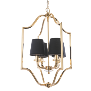 Lampa Sufitowa, Wisząca Ventalio Złoto, Czarny 46x46x67cm