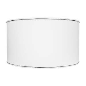 Abażur Cylinder Biały/Chrom 40x22cm