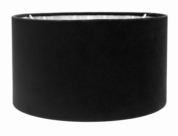Abażur Velvet Cylinder Czarno-Srebrny 45x25cm