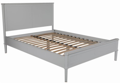 Łóżko Drewniane Henshaw Laura Ashley King Jasnoszare 214x163,5x110cm 3