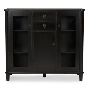 Witryna Drewniana Henshaw Laura Ashley Czarna II 128x42x116cm