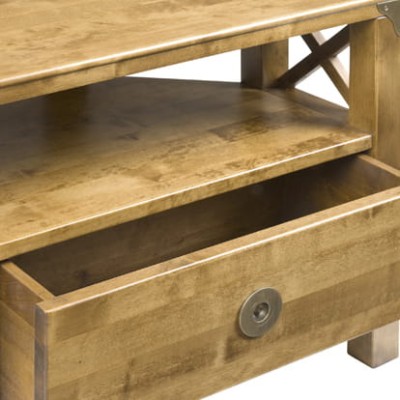 Stolik Narożny Drewniany RTV Balmoral Laura Ashley Miodowy 110x40x50cm 4