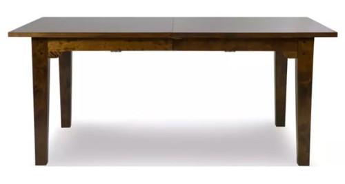 Stół Garrat Laura Ashley o wymiarach 160-217x95x75 cm, wykonany z drewna, o prostokątnym blacie z widocznymi słojami. Stojący na czterech prostych nogach, z możliwością rozłożenia, na białym tle.