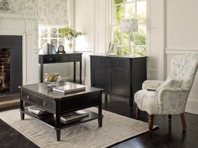 Konsola Drewniana z Szufladami Henshaw Laura Ashley Czarna 110x35x79,5cm 9