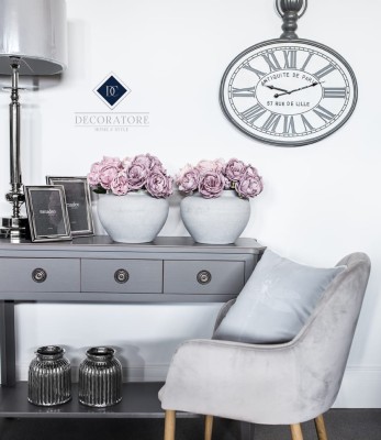 Konsola Drewniana z Szufladami Henshaw Laura Ashley Szara 110x35x79,5cm 8