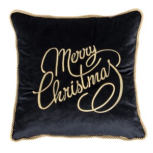 Poduszka Haftowana Dekoracyjna Merry Christmas - Różne Kolory Tkanin