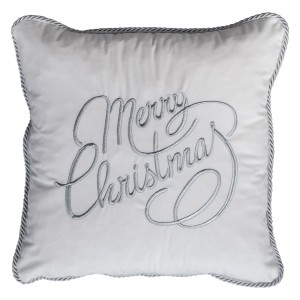 Poduszka Haftowana Dekoracyjna Merry Christmas - Różne Kolory Tkanin