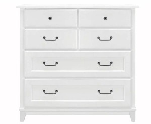 Komoda z Szufladami Drewniana Devon Laura Ashley Biała 104x45x105cm