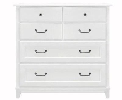 Komoda z Szufladami Drewniana Devon Laura Ashley Biała 104x45x105cm 2