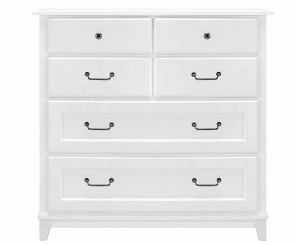 Komoda z Szufladami Drewniana Devon Laura Ashley Biała 104x45x105cm