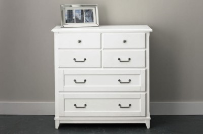 Komoda z Szufladami Drewniana Devon Laura Ashley Biała 104x45x105cm 5