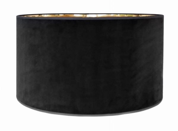 Abażur Velvet Cylinder Czarno-Złoty 40x22cm