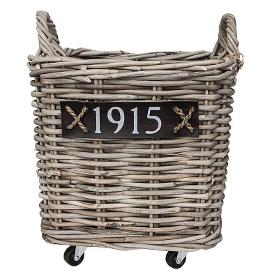 Elegancki i Funkcjonalny Kosz Rattanowy na Kółkach Wys. 44cm 2