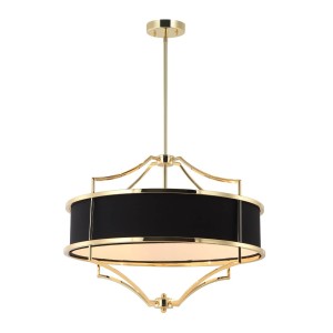Lampa Sufitowa, Wisząca Stesso, Złoty Połysk, Czarny, 55x43,4cm