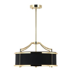 Lampa Sufitowa, Wisząca Stanza, Złoty Połysk, Czarny 42x23cm