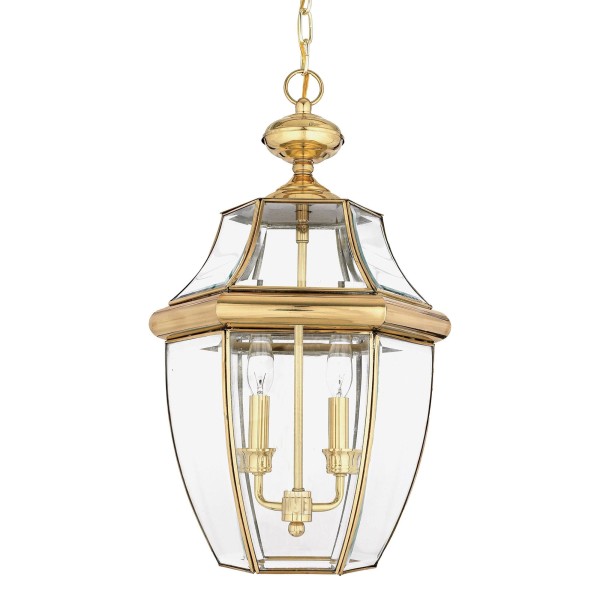 Lampa Zewnętrzna, Wisząca ArtDeco Mosiądz 26,5x49cm