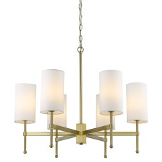 Elegancka Lampa Sufitowa Radiso Mosiądz z Białymi Abażurami 70x70x39cm