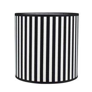 Abażur Cylinder Czarno-Białe Pasy 20x15cm