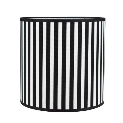 Abażur Cylinder Czarno-Białe Pasy 20x15cm