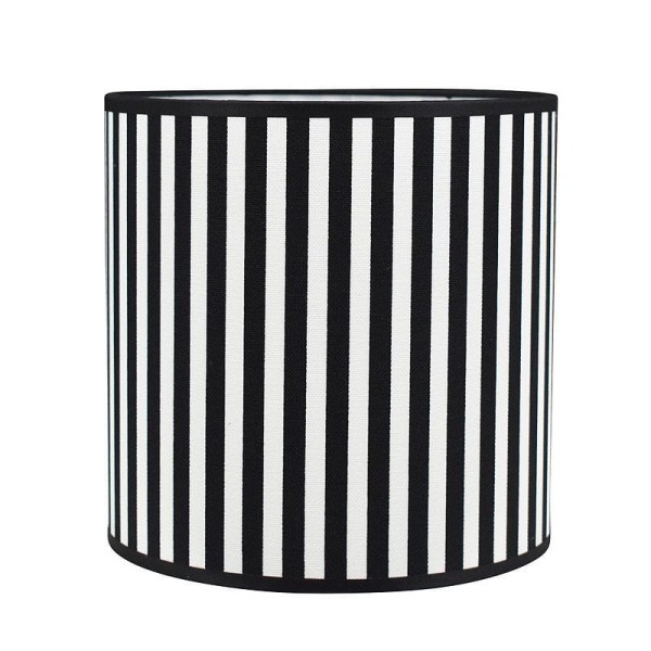 Abażur Cylinder Czarno-Białe Pasy 20x15cm
