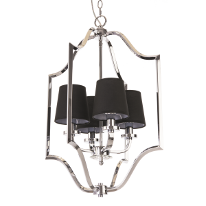 Lampa Sufitowa, Wisząca Ventalio Chrom, Czarny 46x46x67cm